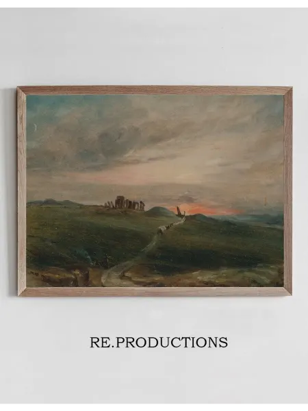 Re.productions Постер Stonehenge at Sunset - John Constable