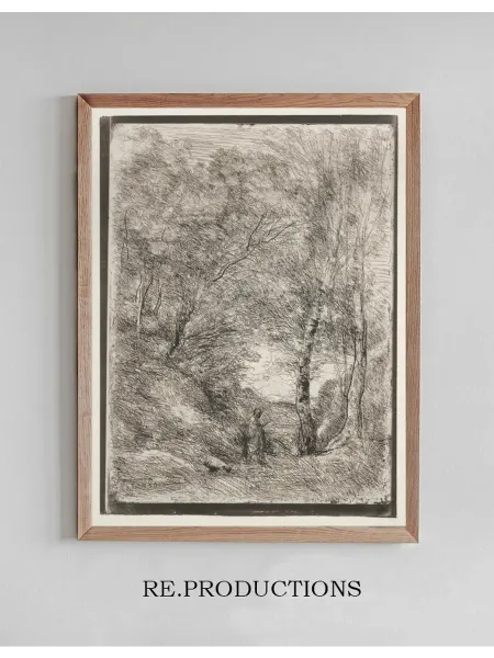 Re.productions Постер The Gardens of Horace - Jean-Baptiste-Camille Corot