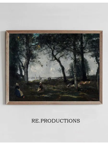 Re.productions Постер Honfleur - Jean-Baptiste-Camille Corot