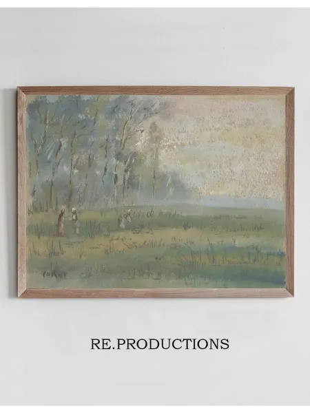 Re.productions Постер Landschaft, Près - Jean-Baptiste-Camille Corot