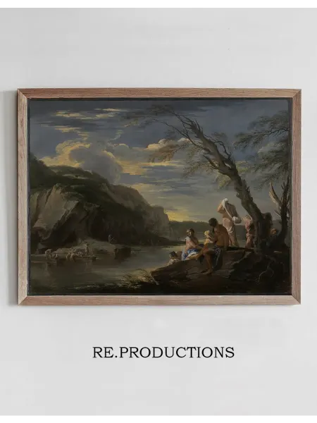 Re.productions Постер Landscape withBathers - Salvator Rosa