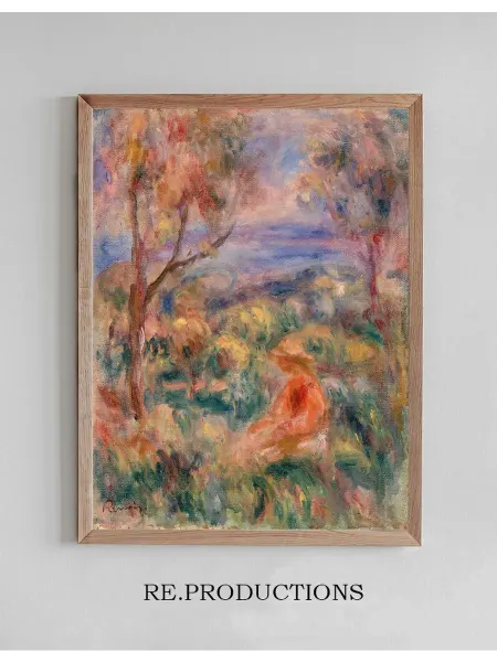 Re.productions Постер Seated Woman with Sea in - Pierre-Auguste Renoir