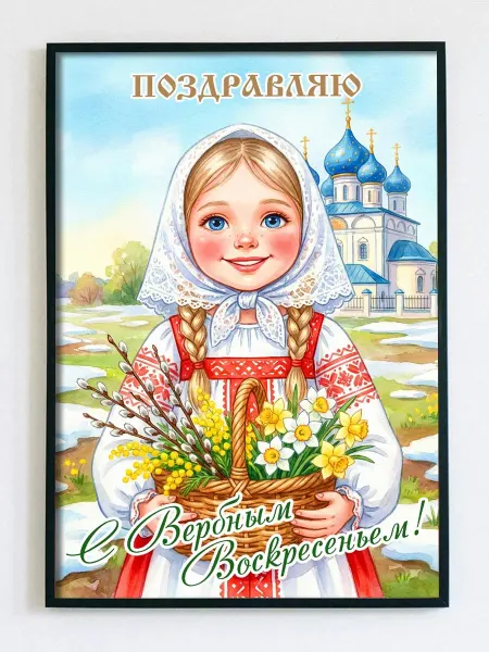Woodguk Постер открытка с Вербным Воскресеньем
