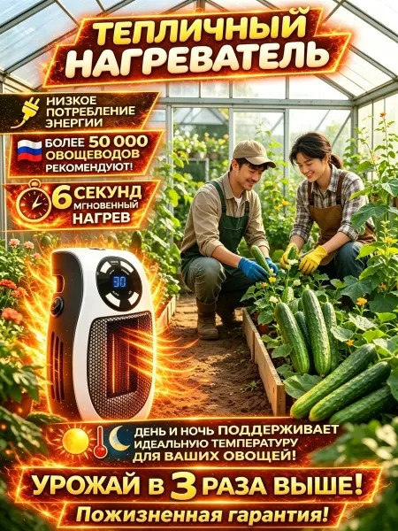 Компактный обогреватель для теплицы и растений