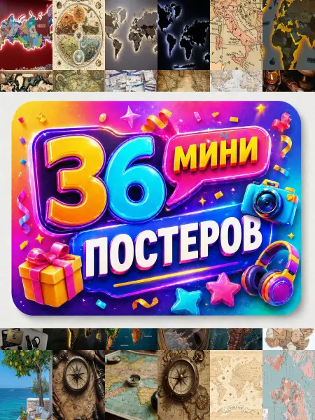 У Денчика Минипостеры 36 шт Карта Эстетика