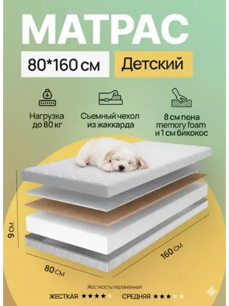 Версаль МК Матрас бесклеевой на детскую кровать 160х80 ортопедический