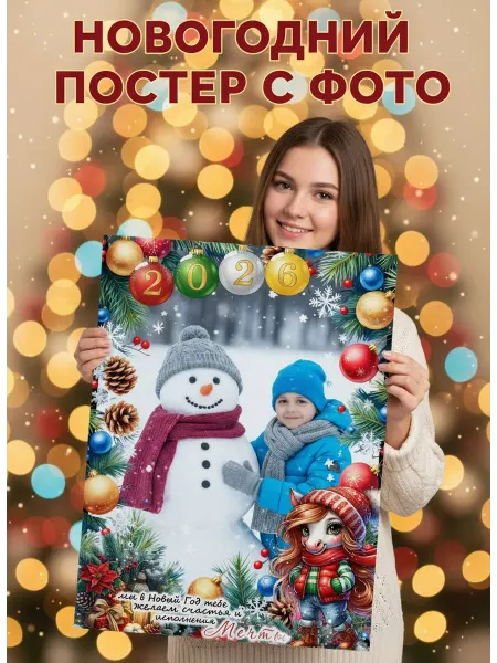 Новогодний постер с фото