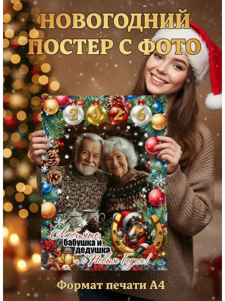 Новогодний постер с фото