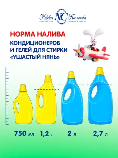 Кондиционер Ушастый нянь для полоскания детского белья с лавандой, 750 мл