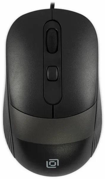 Компьютерная мышь Oklick Оклик 310M черная с серым, оптическая 2400dpi USB для ноутбука 4but (1869096)