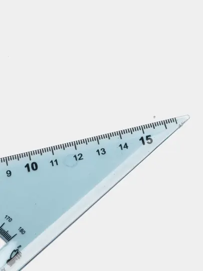 Треугольник пластиковый 17 см 30/60 + транспортир (600)