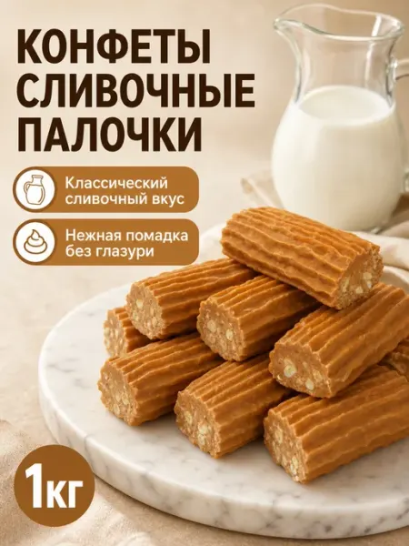Сливочные палочки Конфеты неглазированные 1 кг