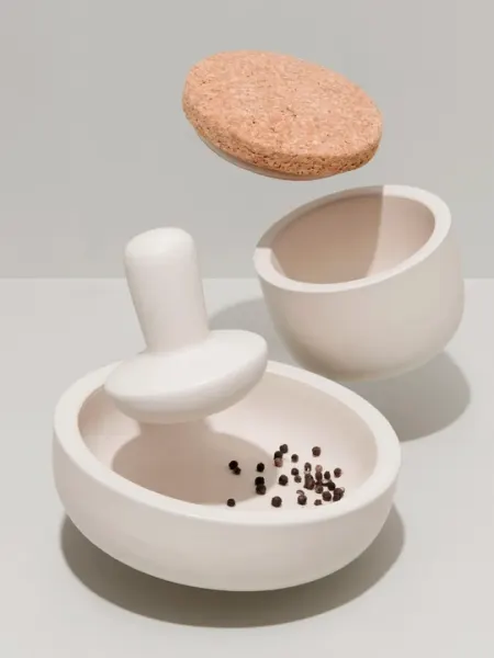 BergHOFF Ступка Leo, для специй, керамика, белая, 17 см