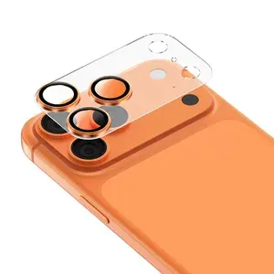 Защитные линзы Keephone REGGIO FULL GLUE на камеру для iPhone 17 Pro / Оранжевый