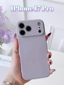 Чехол для iPhone 17 Pro сиреневый, мягкий, силиконовый.