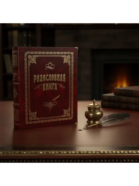 Книжный дом Бекетова Родословная книга Вишнёвая (А4) 170 стр в подарочной коробке