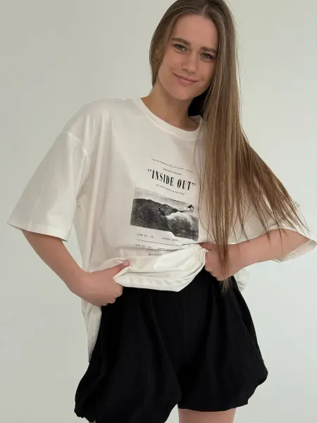 PARAD SHOWROOM Футболка летняя с принтом оверсайз
