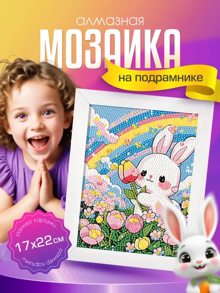 Нет бренда Алмазная мозаика на подрамнике для девочек 17х22