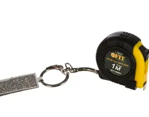 Рулетка-брелок с прорезиненным корпусом 1м FIT DIY 17824