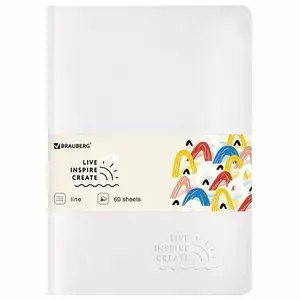 Тетрадь B5 (179х250мм) 60л, сшивка, линия, кожзам Soft Touch (403887)