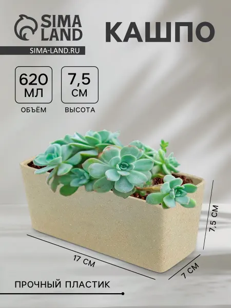 Со скидкой Кашпо для цветов настольное из пластика 17x7x7.5 см