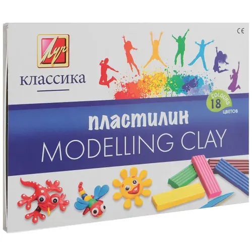 Пластилин Луч Классика со стеком, 18 цветов