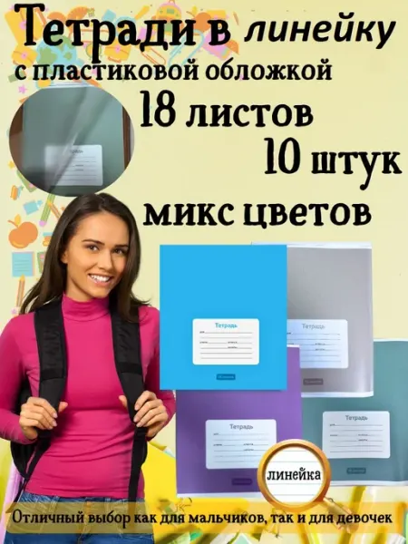Бумажная фабрика Гознака Тетрадь школьная классика 18 листов,линейка пластик обложка