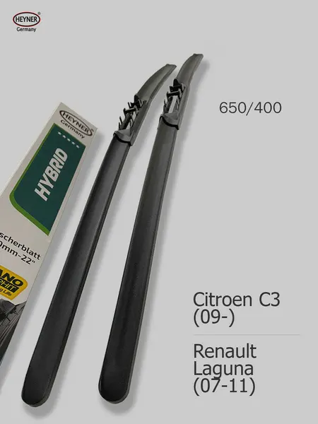650 400мм. Дворники Щетки стеклоочистителя для Citroen C3 Ситроен Ц3 (09-); Renault Laguna Рено Лагуна (07-11)