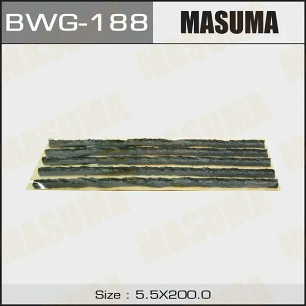 Жгут черный для ремонта бескамерных шин, 5.5x200mm, 5шт. Masuma BWG-188