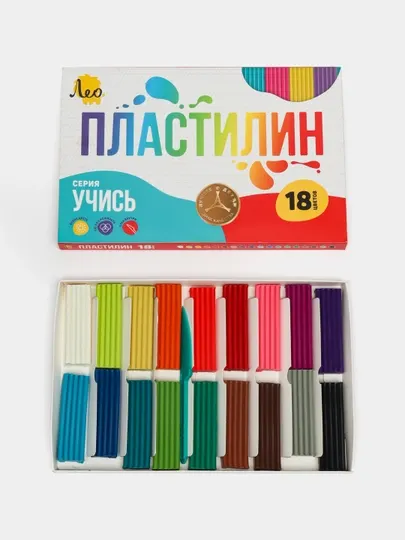 Пластилин "Лео" "Учись" Пластилин классический LNMC-0118 360 г 18 цв
