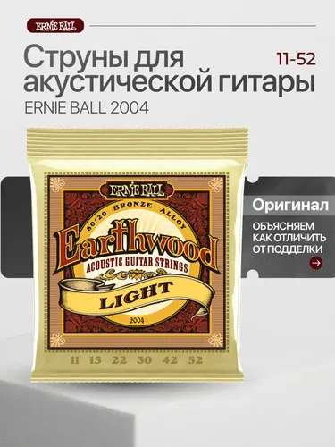 Струны для акустической гитары Ernie Ball 2004 Earthwood 80-20 Bronze 11-52