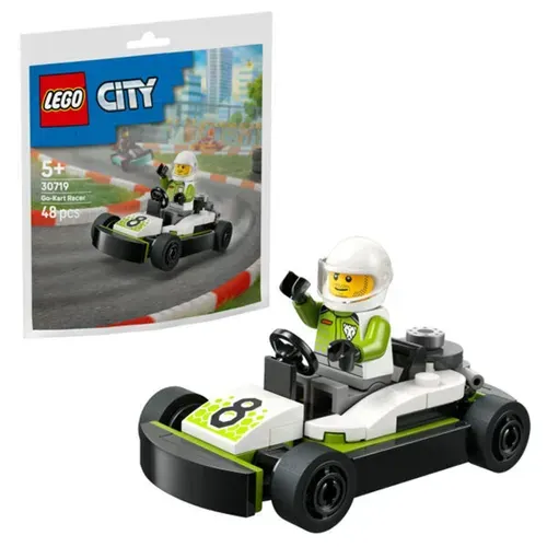 Конструктор LEGO City Гонщик на картинге, 48 деталей, возраст 5+, 30719
