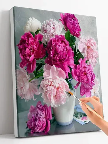 Картина по номерам на холсте 40x50 Пионы