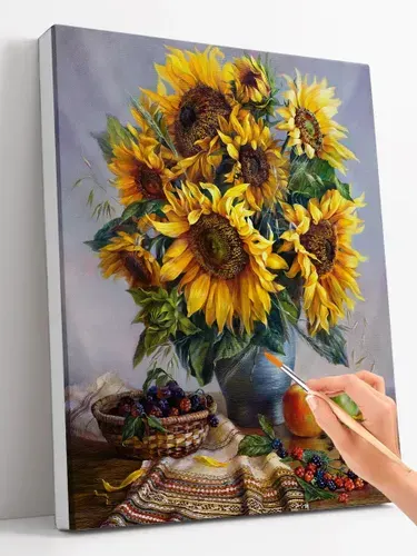 Картина по номерам 40x50 "Подсолнухи"