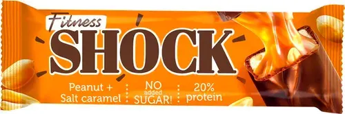Батончик протеиновый FITNESSHOCK Арахис-карамель, глазированный, без сахара, 50г