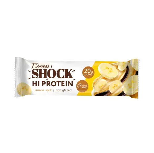 Батончик протеиновый FitnesSHOCK HI Protein Банановый десерт (без сахара) 60 г, Россия
