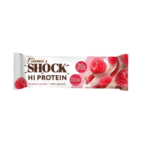 Батончик протеиновый FitnesSHOCK HI Protein Малиновый десерт (без сахара) 60 г, Россия