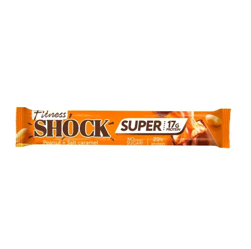 Батончик протеиновый FitnesSHOCK SUPER глазированный Арахис-соленая карамель 80 г, Россия