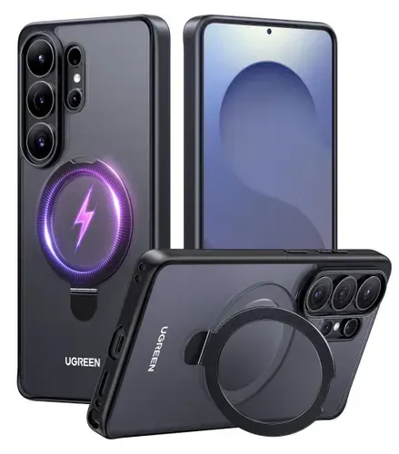 Защитный чехол для Samsung Galaxy S26 Ultra с магнитным кольцом-подставкой UGREEN CA334 (85443) Magnetic Ring Bracket Case for Samsung GalaxyS26 Ultra. Цвет: черный