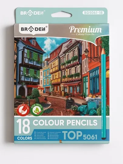 Карандаши цветные Braden 5061-18, 18 цветов