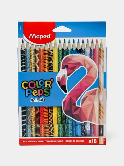 Карандаши цвет.Maped Animals pencils 18 цветов 832218