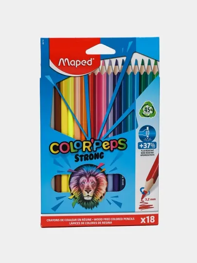 Карандаши 18 цветов Maped Color Peps Strong повышенной прочности 862718 q0000011662