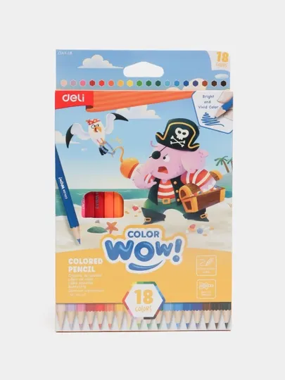 Цветные карандаши Deli EC143-18 COLORWOW!, 18 цветов