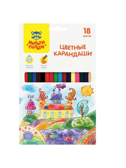 Карандаши цветные Мульти-Пульти "Невероятные приключения", 18цветов, шестигранные, CP_41049