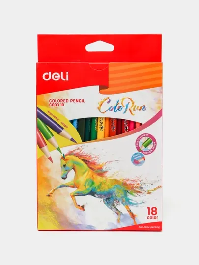 Карандаши цветные Deli EC00310, 18 цветов