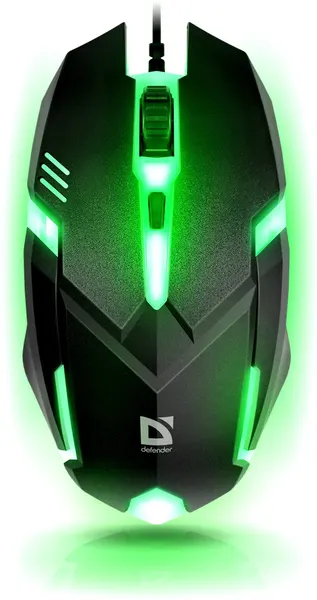 Проводная мышь DEFENDER Cyber MB-560L, оптическая, с подсветкой, 1600 dpi, черный