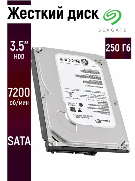 Внутренний жесткий диск Seagate 250ГБ 3.5 дюймов для ПК и видеонаблюдения ST250DM000