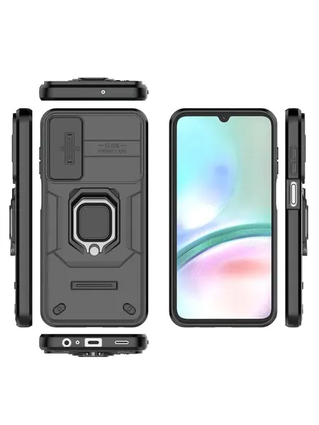 Чехол-накладка О'кейси, для Samsung Galaxy A17, с держателем-кольцом, чёрный