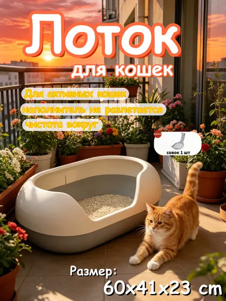Лоток для кошек с низким порогом