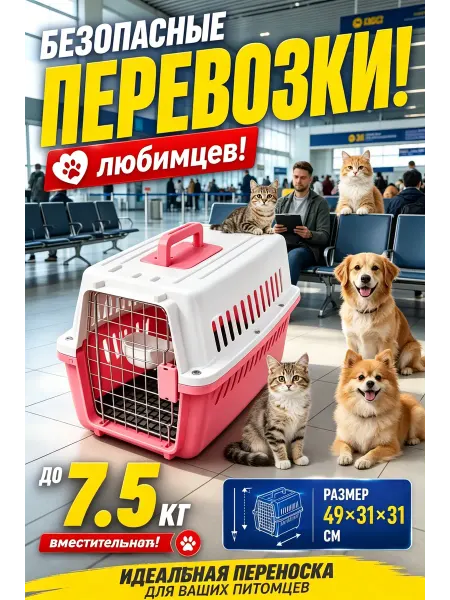Просторная переноска для транспортировки кошек